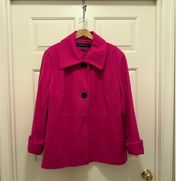 Apostrophe Pink Wool Blend Dress Coat, Size 20-22W - Picture 1 of 10
